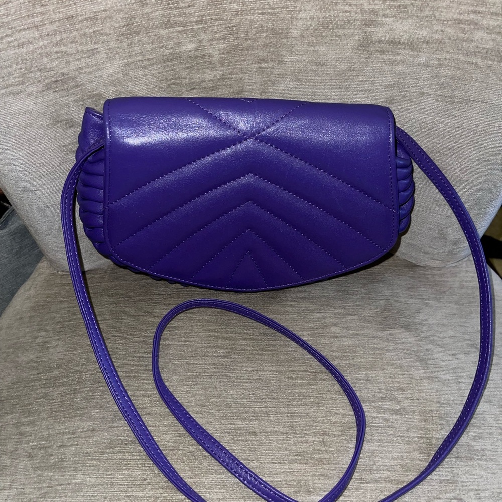 Fine leather purple shell purse new w/o tags - Picture 4 of 8